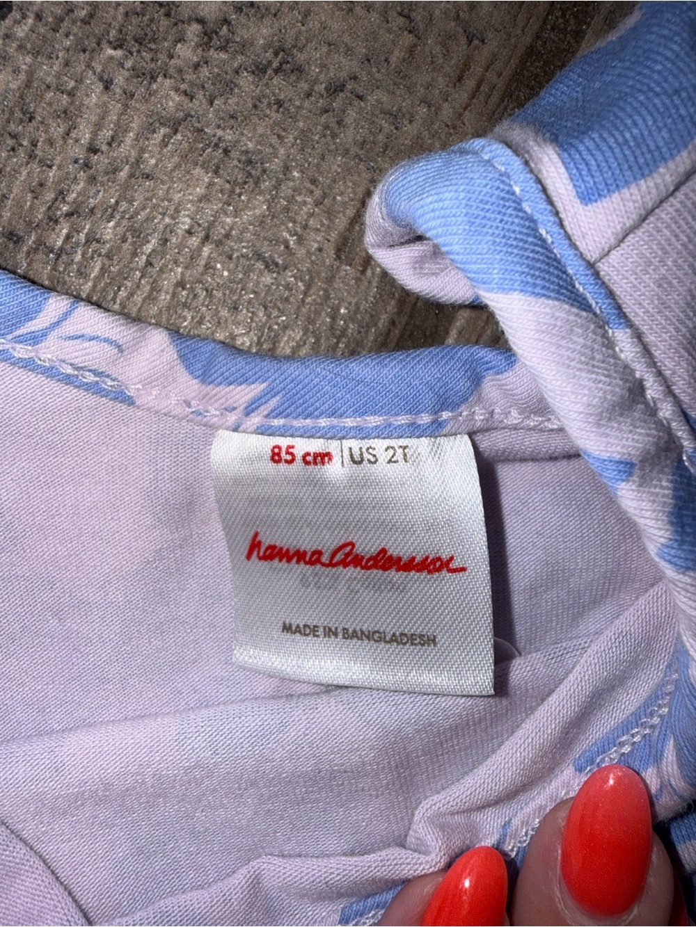 Hanna Andersson Pink Dress with Light Blue Bow Pattern - Picture 2 of 2